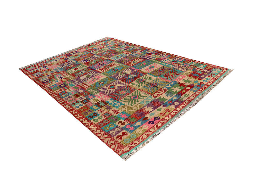 Multi Colored Kilim 6' 5 x 9' 5 - No. 66927 - ALRUG Rug Store