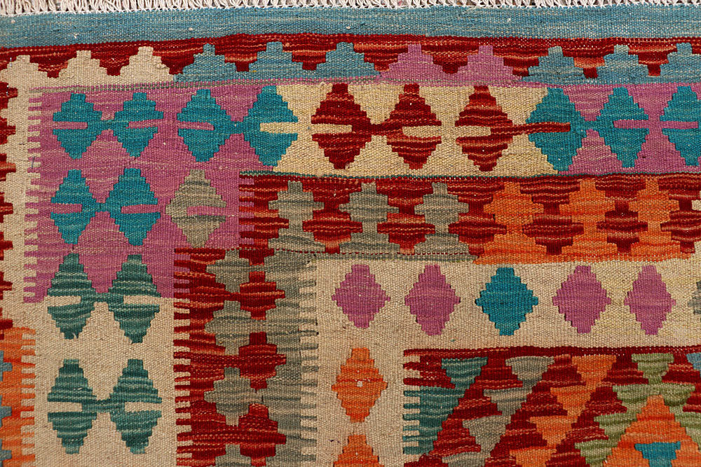 Multi Colored Kilim 6' 5 x 9' 7 - No. 66928 - ALRUG Rug Store