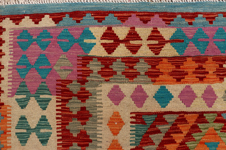Multi Colored Kilim 6' 5 x 9' 7 - No. 66928 - ALRUG Rug Store