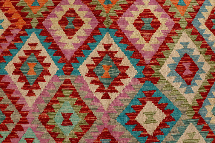 Multi Colored Kilim 6' 5 x 9' 7 - No. 66928 - ALRUG Rug Store