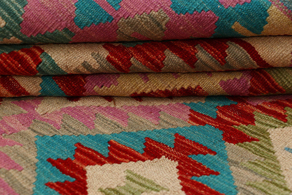 Multi Colored Kilim 6' 5 x 9' 7 - No. 66928 - ALRUG Rug Store