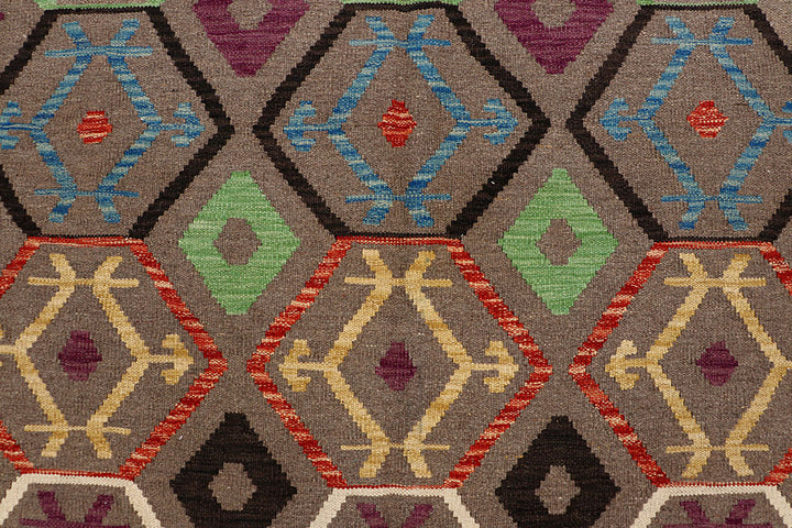 Multi Colored Kilim 6' 8 x 9' 8 - No. 66929 - ALRUG Rug Store