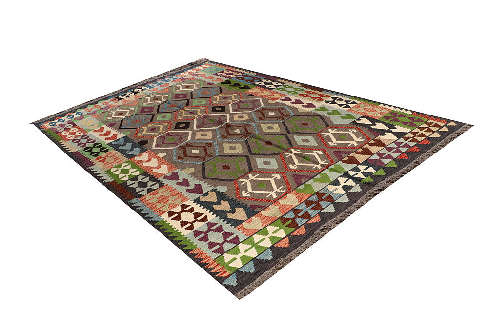 Multi Colored Kilim 6' 8 x 9' 8 - No. 66929 - ALRUG Rug Store
