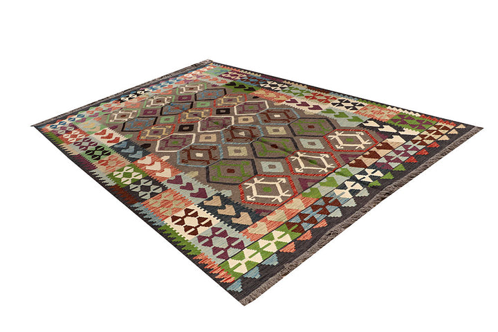 Multi Colored Kilim 6' 8 x 9' 8 - No. 66929 - ALRUG Rug Store