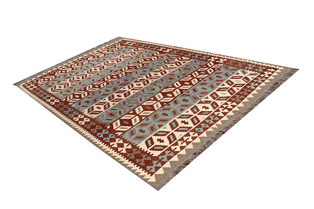 Multi Colored Kilim 6' 8 x 9' 11 - No. 66930 - ALRUG Rug Store