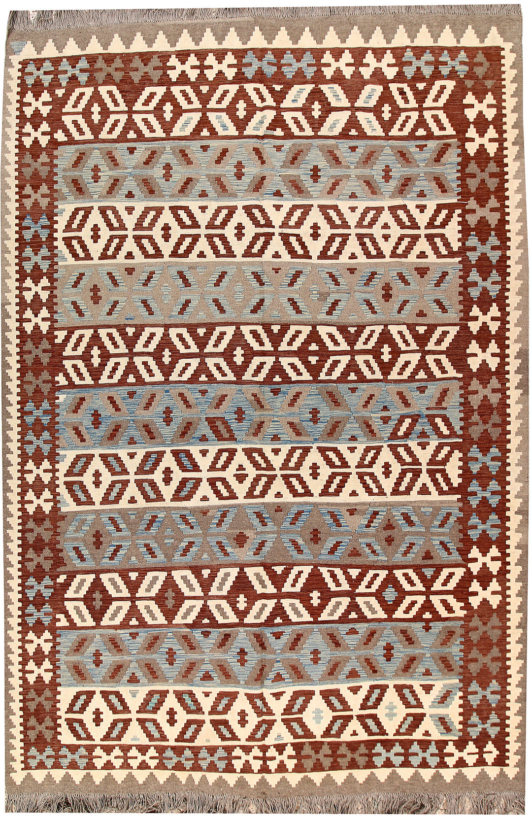 Multi Colored Kilim 6' 8 x 9' 11 - No. 66930 - ALRUG Rug Store