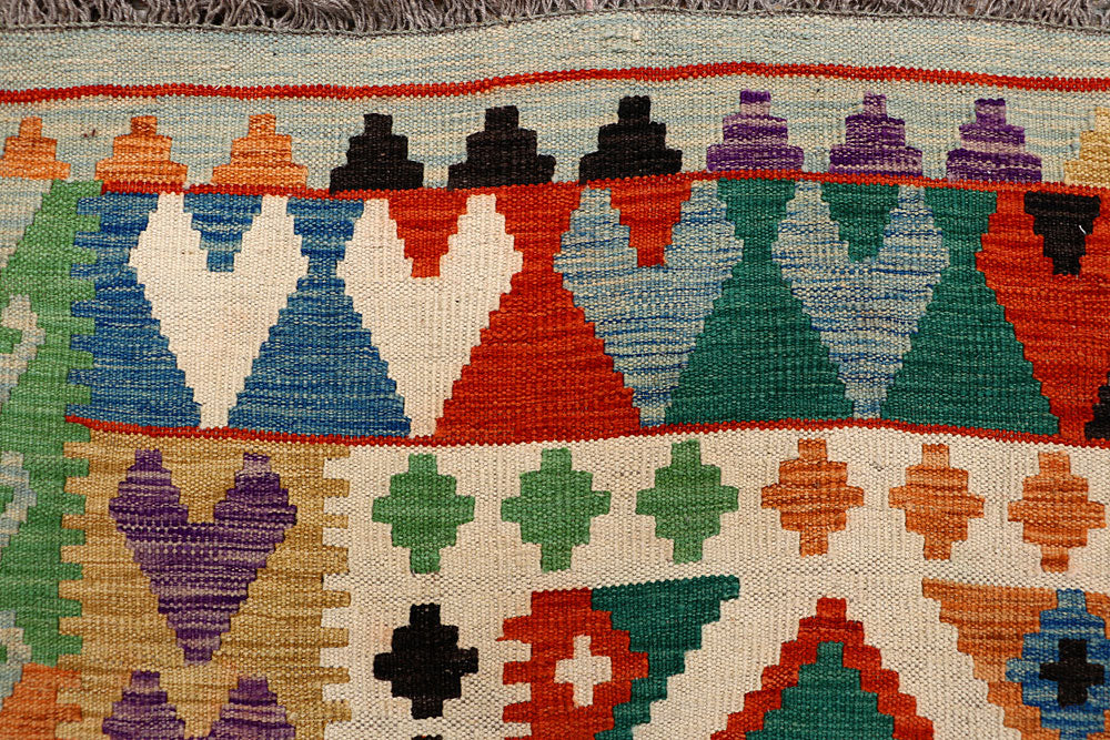 Multi Colored Kilim 6' 8 x 10' - No. 66931 - ALRUG Rug Store