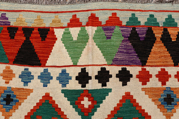 Multi Colored Kilim 6' 8 x 10' - No. 66931 - ALRUG Rug Store