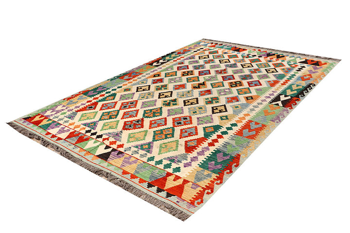 Multi Colored Kilim 6' 8 x 10' - No. 66931 - ALRUG Rug Store