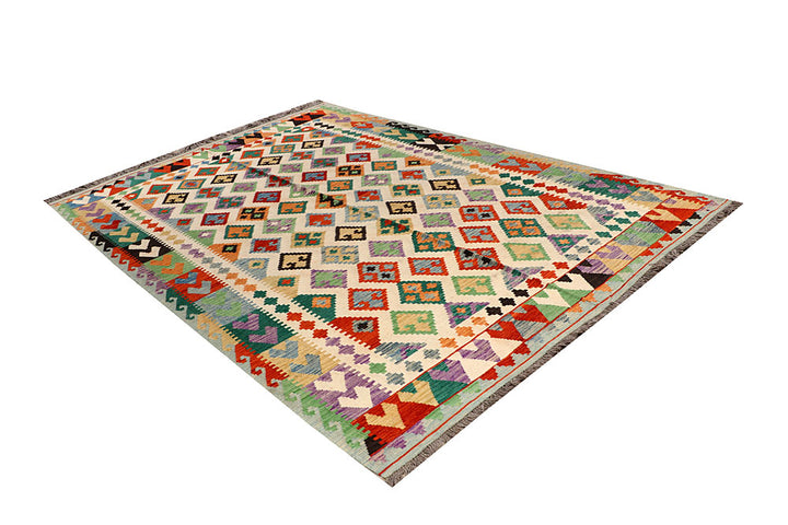 Multi Colored Kilim 6' 8 x 10' - No. 66931 - ALRUG Rug Store