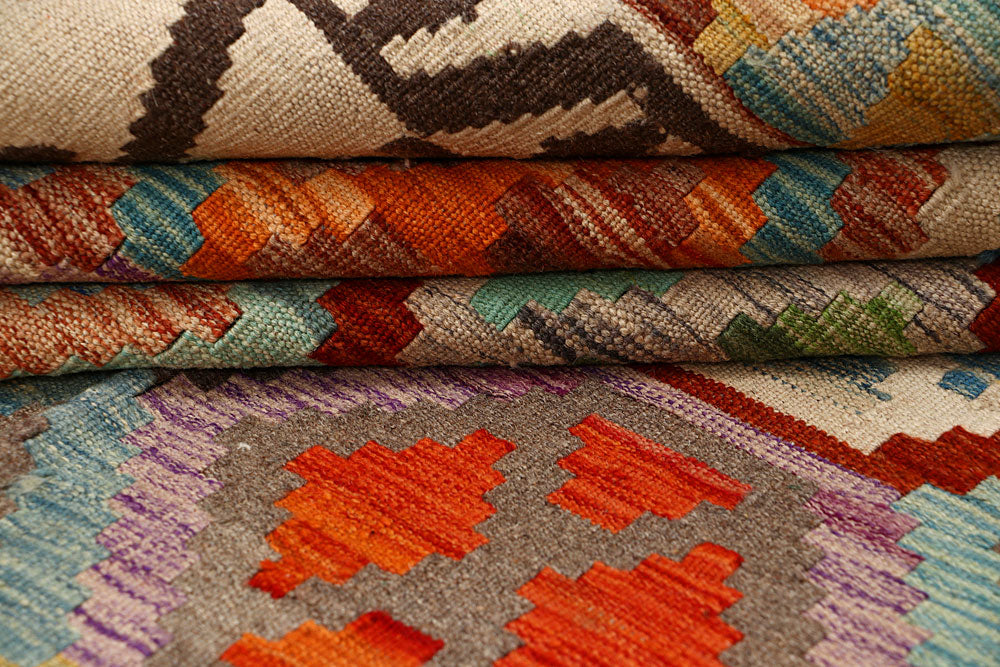 Multi Colored Kilim 6' 8 x 9' 8 - No. 66932 - ALRUG Rug Store