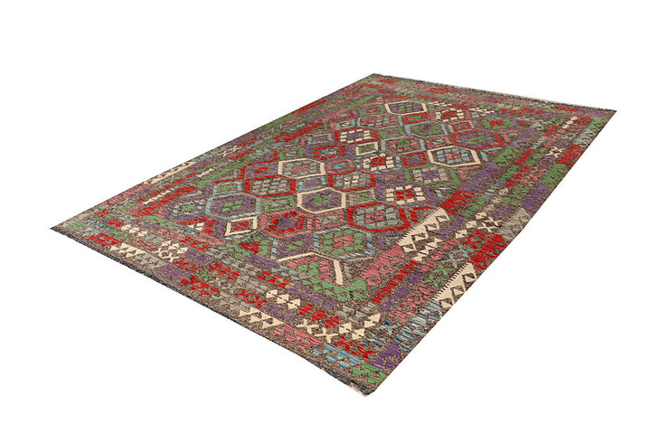 Multi Colored Kilim 6' 8 x 9' 9 - No. 66933 - ALRUG Rug Store