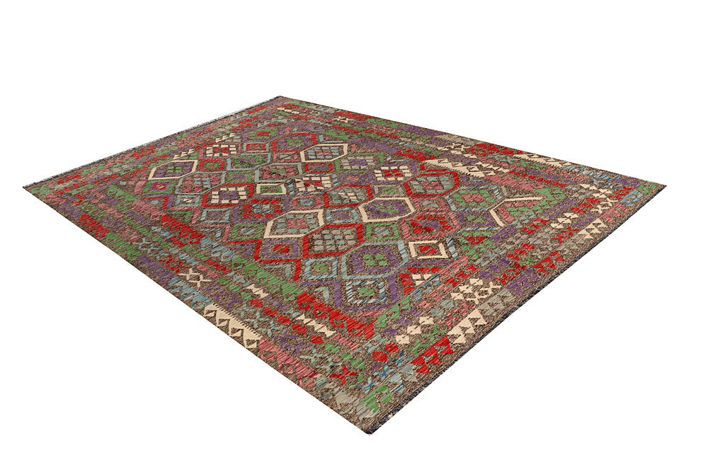 Multi Colored Kilim 6' 8 x 9' 9 - No. 66933 - ALRUG Rug Store