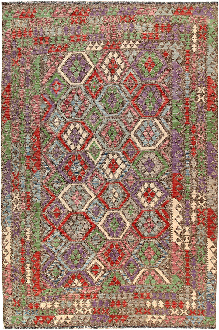 Multi Colored Kilim 6' 8 x 9' 9 - No. 66933 - ALRUG Rug Store