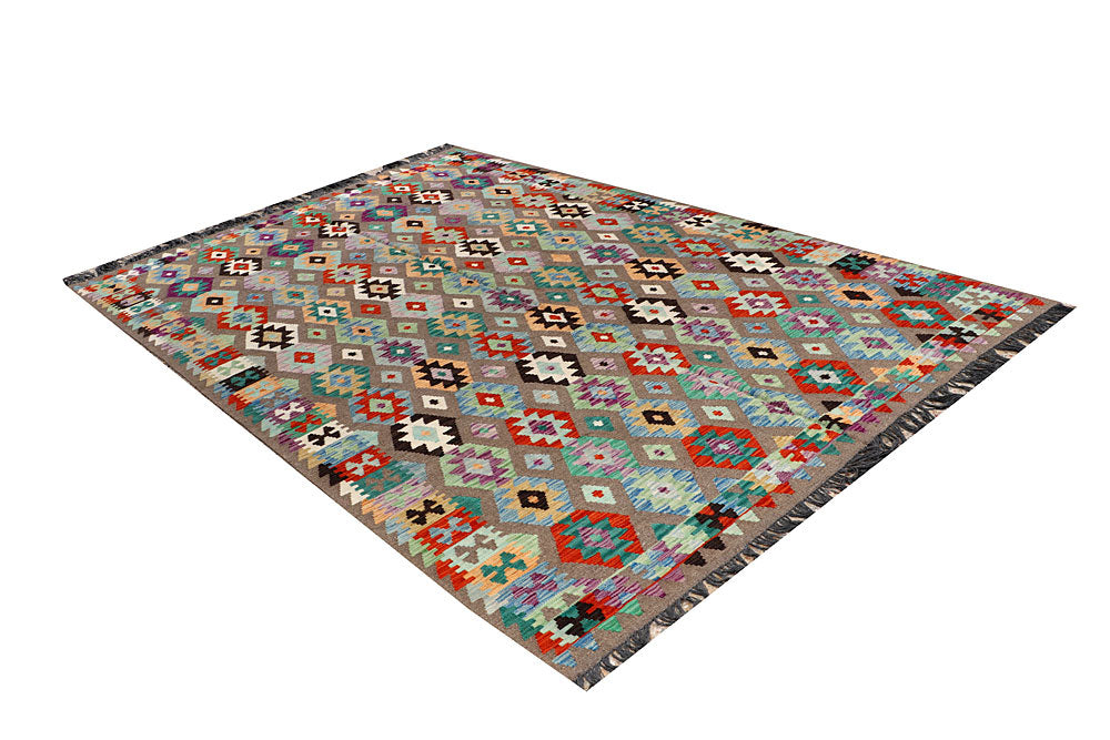 Multi Colored Kilim 6' 5 x 9' 8 - No. 66934 - ALRUG Rug Store