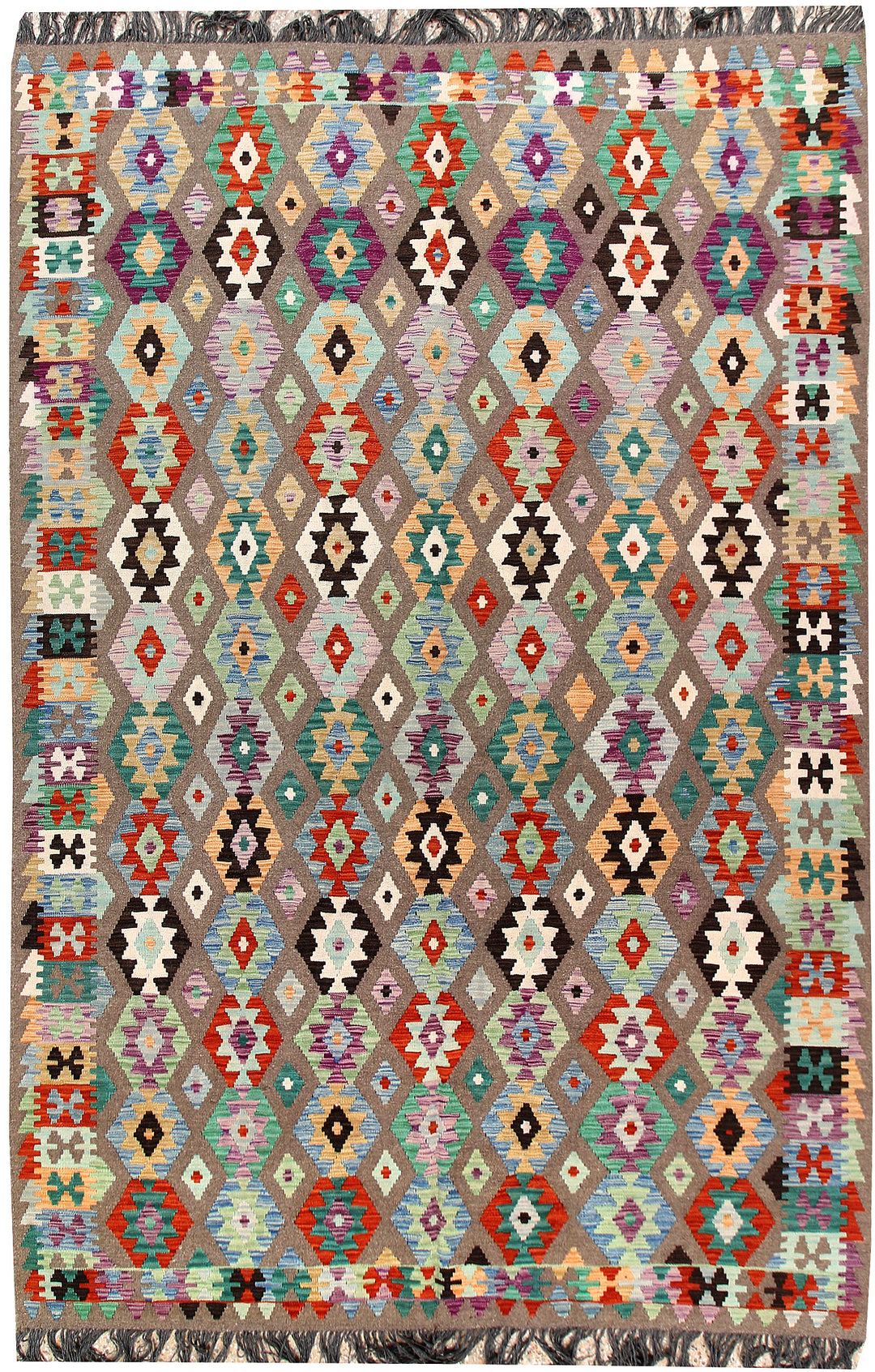 Multi Colored Kilim 6' 5 x 9' 8 - No. 66934 - ALRUG Rug Store