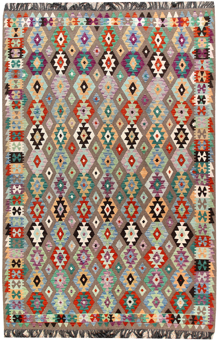Multi Colored Kilim 6' 5 x 9' 8 - No. 66934 - ALRUG Rug Store