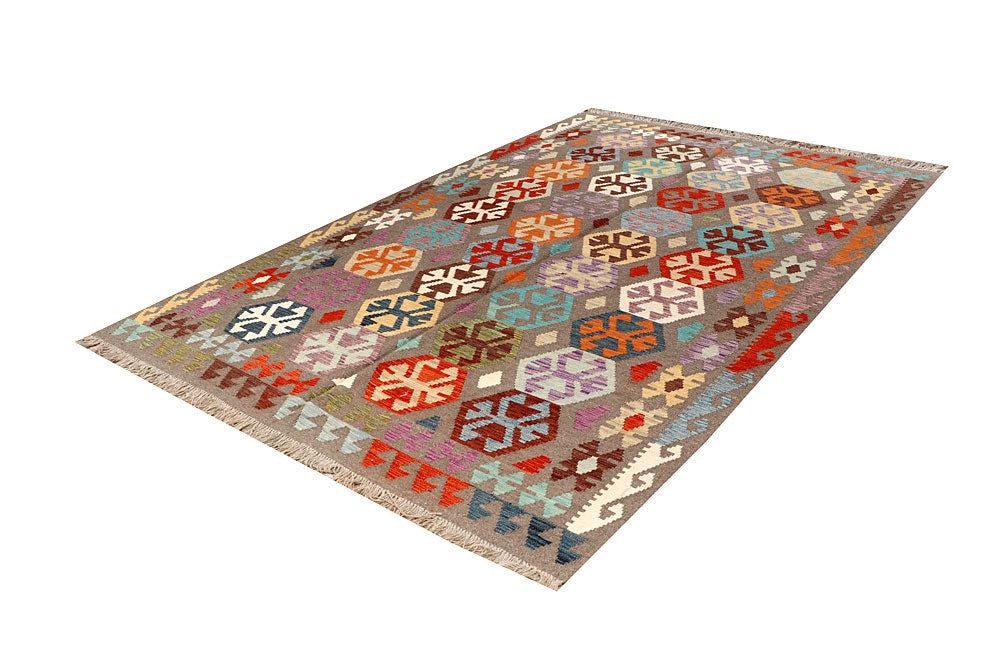 Multi Colored Kilim 6' 5 x 9' 9 - No. 66935 - ALRUG Rug Store