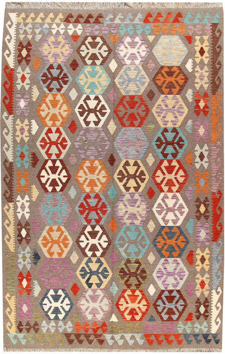 Multi Colored Kilim 6' 5 x 9' 9 - No. 66935 - ALRUG Rug Store