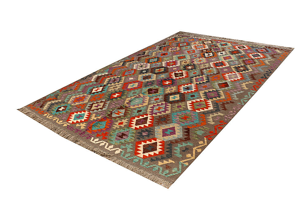 Multi Colored Kilim 6' 7 x 9' 10 - No. 66938 - ALRUG Rug Store