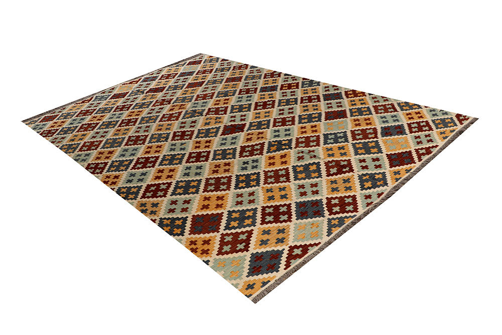 Multi Colored Kilim 6' 6 x 9' 8 - No. 66939 - ALRUG Rug Store