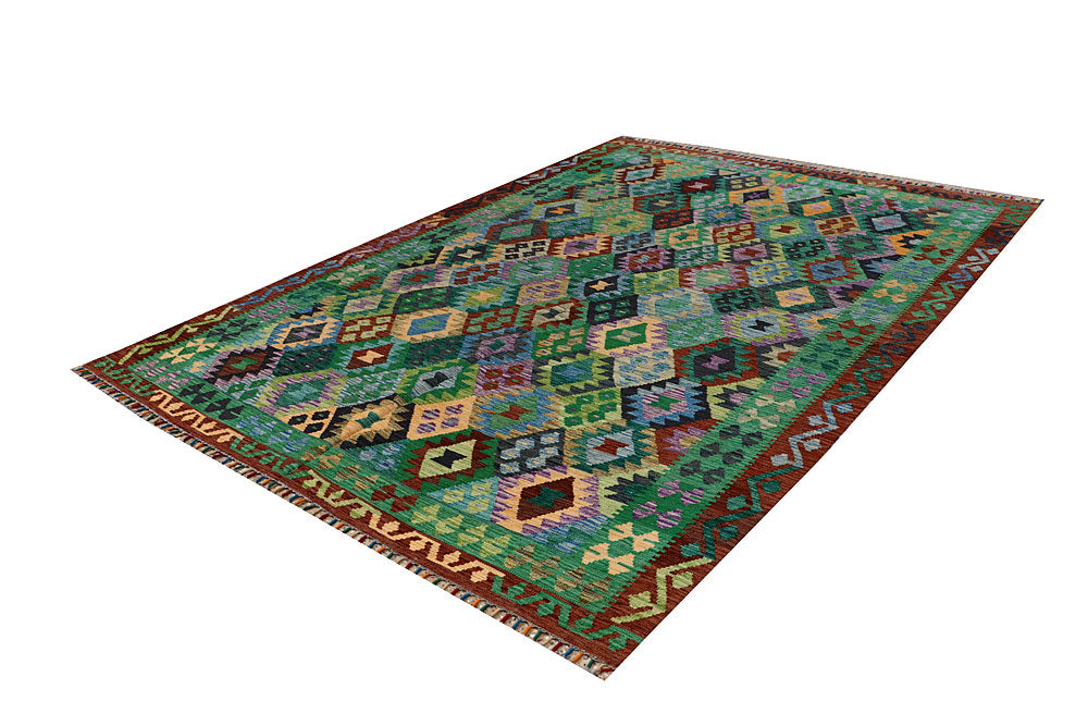 Multi Colored Kilim 6' 9 x 9' 6 - No. 66940 - ALRUG Rug Store