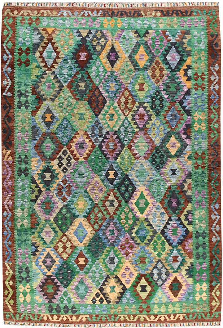 Multi Colored Kilim 6' 9 x 9' 6 - No. 66940 - ALRUG Rug Store