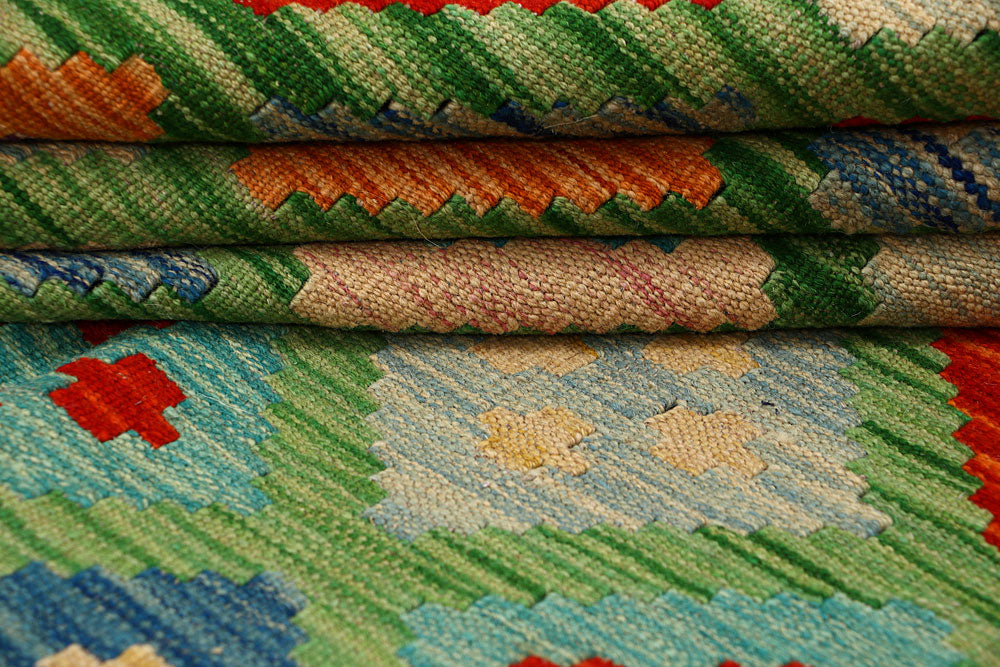 Multi Colored Kilim 6' 8 x 9' 9 - No. 66941 - ALRUG Rug Store