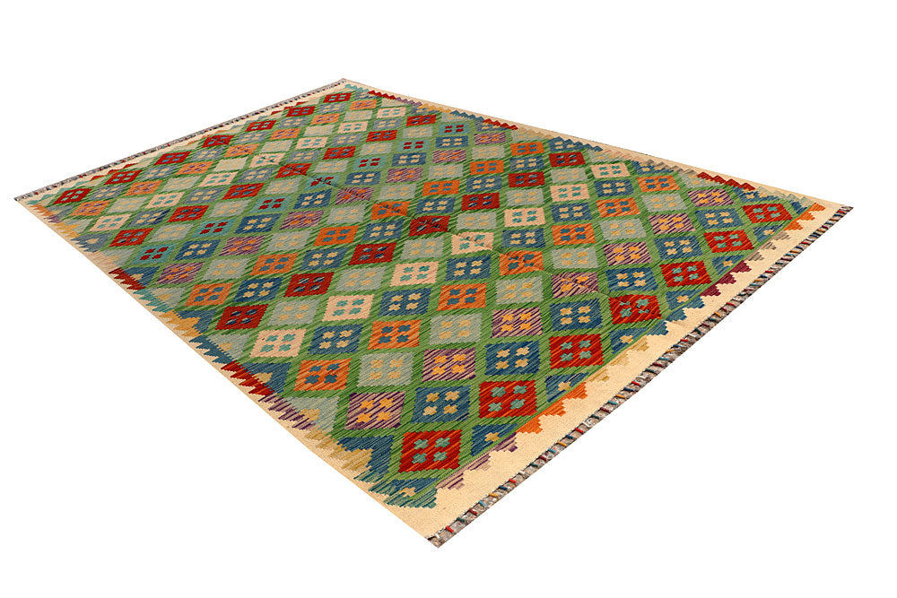 Multi Colored Kilim 6' 8 x 9' 9 - No. 66941 - ALRUG Rug Store