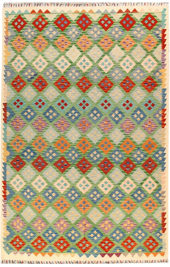 Multi Colored Kilim 6' 8 x 9' 9 - No. 66941 - ALRUG Rug Store