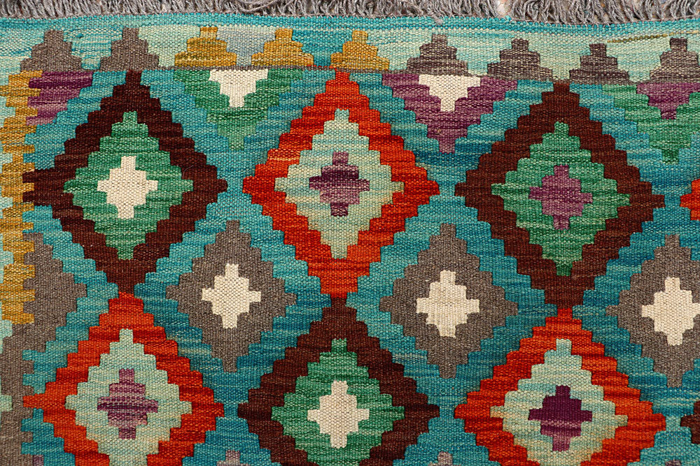 Multi Colored Kilim 6' 7 x 9' 7 - No. 66942 - ALRUG Rug Store