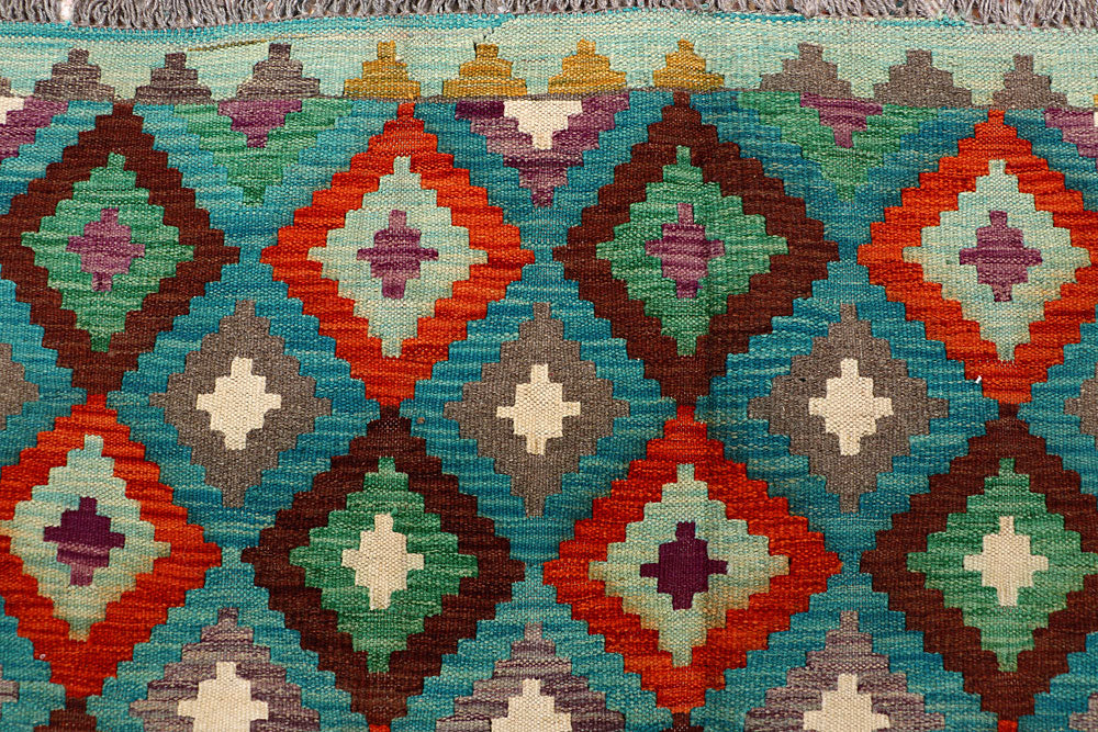 Multi Colored Kilim 6' 7 x 9' 7 - No. 66942 - ALRUG Rug Store