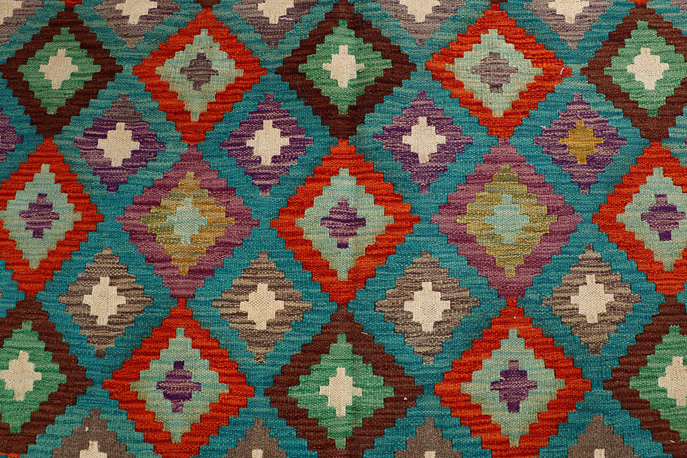 Multi Colored Kilim 6' 7 x 9' 7 - No. 66942 - ALRUG Rug Store