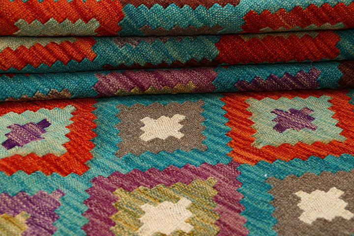 Multi Colored Kilim 6' 7 x 9' 7 - No. 66942 - ALRUG Rug Store