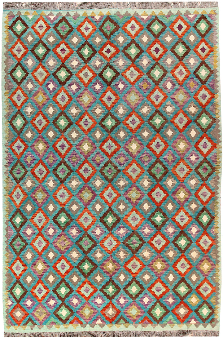 Multi Colored Kilim 6' 7 x 9' 7 - No. 66942 - ALRUG Rug Store