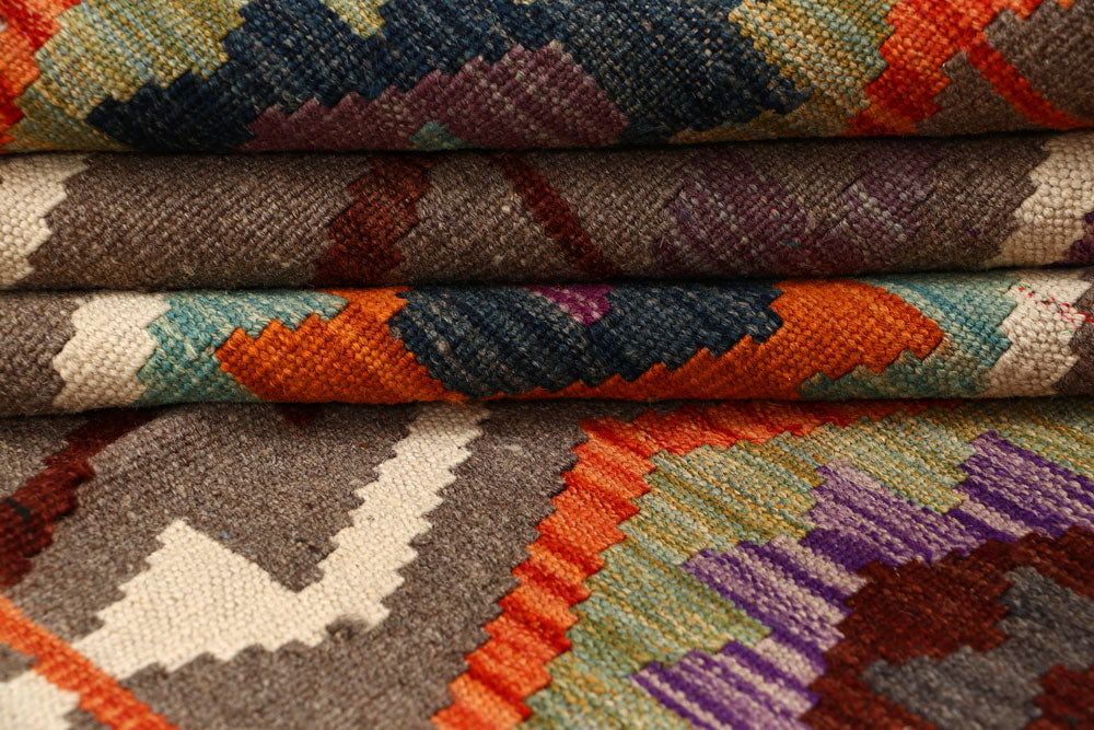 Multi Colored Kilim 6' 6 x 9' 9 - No. 66943 - ALRUG Rug Store