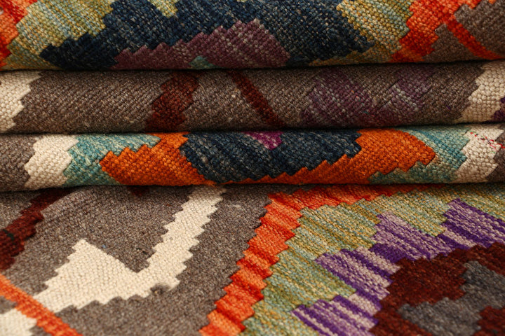 Multi Colored Kilim 6' 6 x 9' 9 - No. 66943 - ALRUG Rug Store