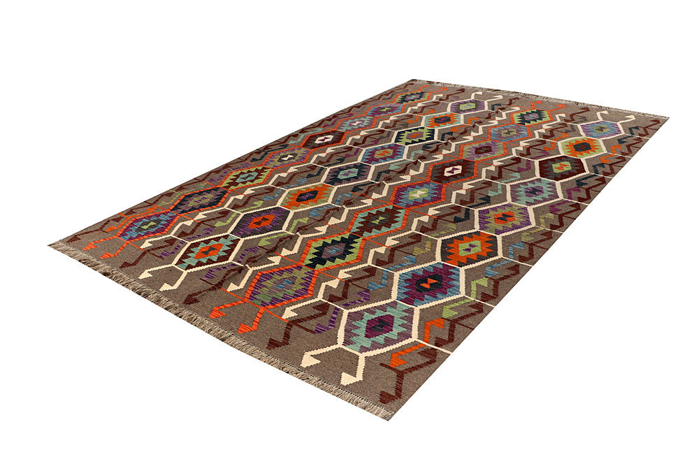 Multi Colored Kilim 6' 6 x 9' 9 - No. 66943 - ALRUG Rug Store