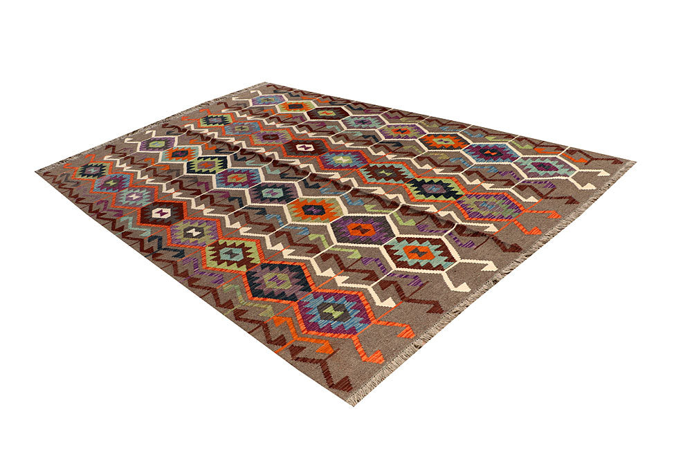 Multi Colored Kilim 6' 6 x 9' 9 - No. 66943 - ALRUG Rug Store