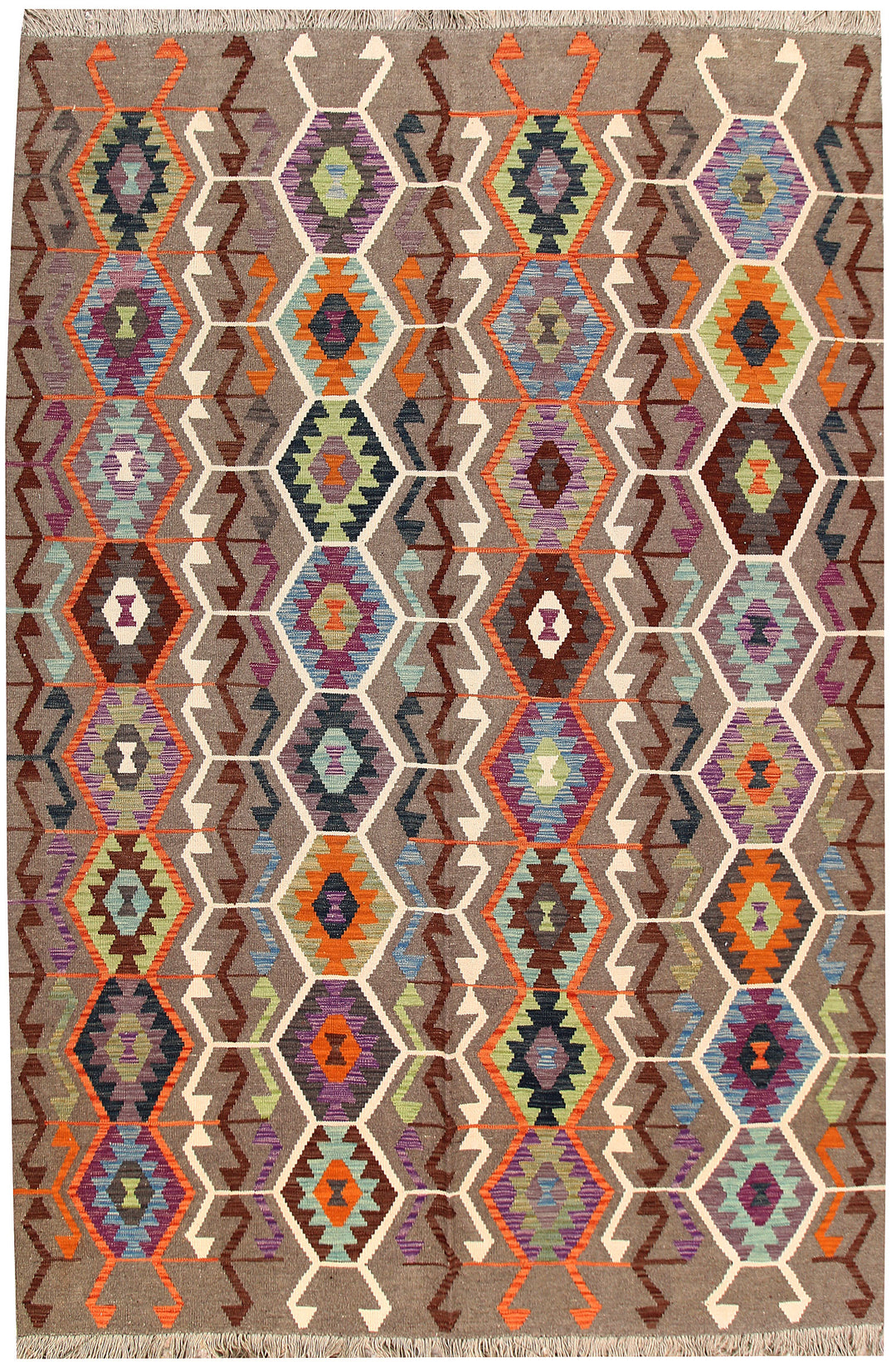 Multi Colored Kilim 6' 6 x 9' 9 - No. 66943 - ALRUG Rug Store