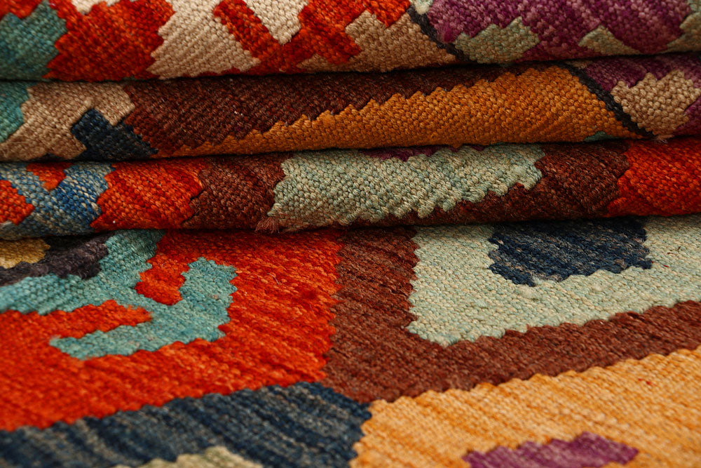 Multi Colored Kilim 6' 7 x 9' 8 - No. 66944 - ALRUG Rug Store