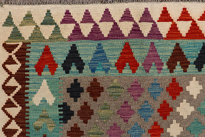 Multi Colored Kilim 6' 6 x 9' 9 - No. 66945 - ALRUG Rug Store