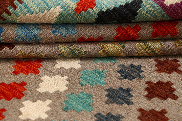 Multi Colored Kilim 6' 6 x 9' 9 - No. 66945 - ALRUG Rug Store