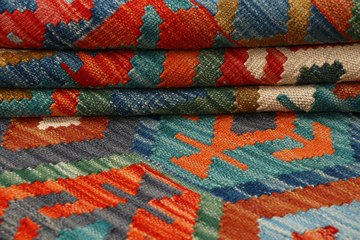 Multi Colored Kilim 6' 6 x 9' 7 - No. 66946 - ALRUG Rug Store