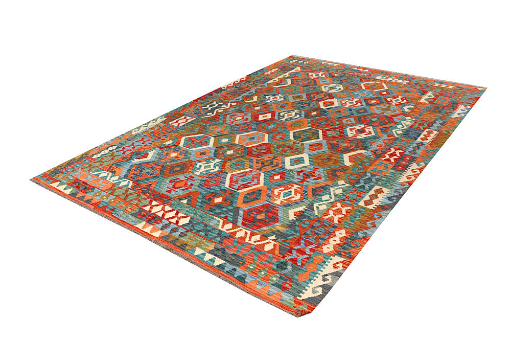 Multi Colored Kilim 6' 6 x 9' 7 - No. 66946 - ALRUG Rug Store