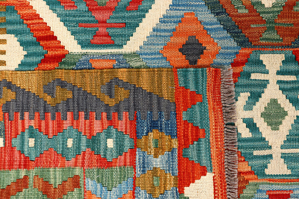 Multi Colored Kilim 6' 6 x 9' 7 - No. 66946 - ALRUG Rug Store