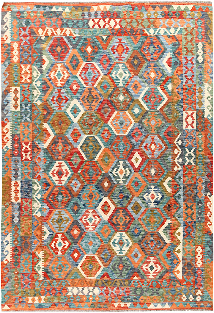Multi Colored Kilim 6' 6 x 9' 7 - No. 66946 - ALRUG Rug Store