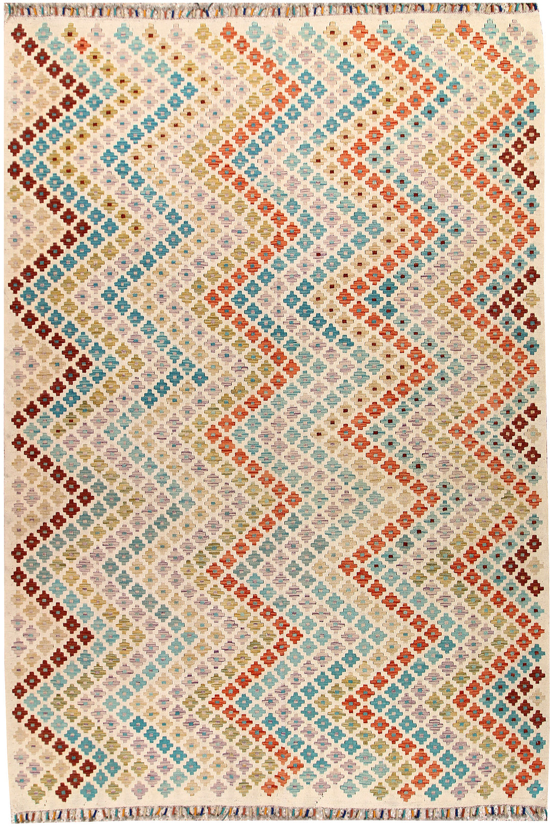 Multi Colored Kilim 6' 7 x 9' 7 - No. 66947 - ALRUG Rug Store