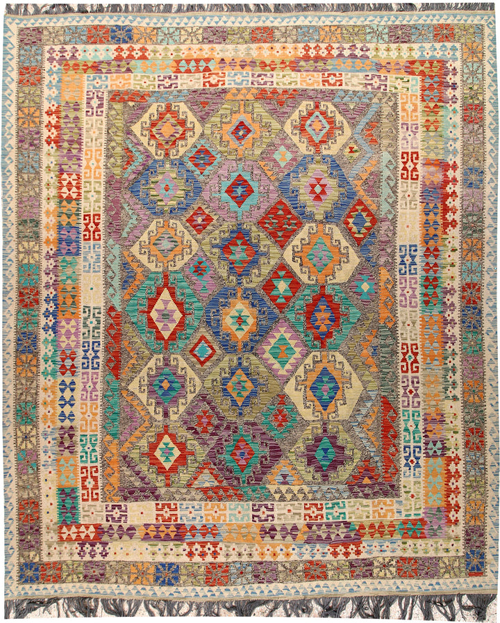 Multi Colored Kilim 8' 5 x 10' 2 - No. 66950 - ALRUG Rug Store