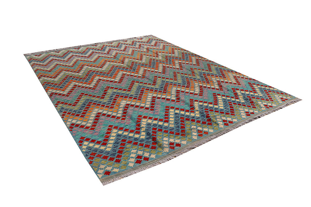 Multi Colored Kilim 8' 6 x 10' 5 - No. 66952 - ALRUG Rug Store